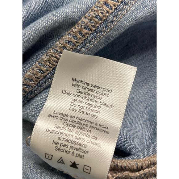 VERONICA BEARD Dalton Puff Sleeve Denim Shirt, size 2 - Picture 7 of 12